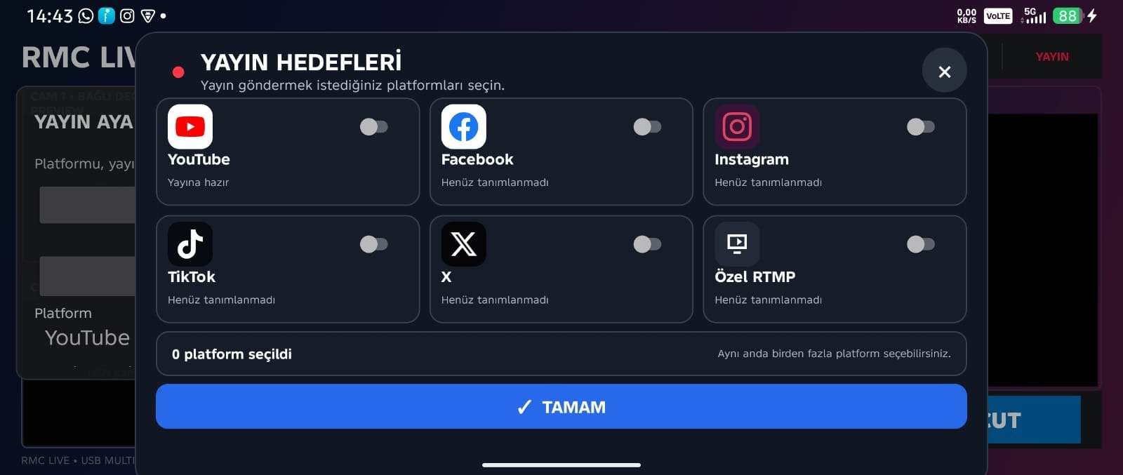 RMC Live yayın hedefleri